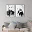 Wall Art 80cmx120cm Watercolor Sketch 2 Sets Black Frame Canvas-2