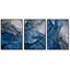 Wall Art 80cmx120cm Blue Gold Marble 3 Sets Black Frame Canvas-0