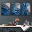 Wall Art 80cmx120cm Blue Gold Marble 3 Sets Black Frame Canvas-1