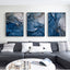 Wall Art 80cmx120cm Blue Gold Marble 3 Sets Black Frame Canvas-2