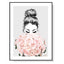 Wall Art 60cmx90cm Roses Girl Black Frame Canvas-0