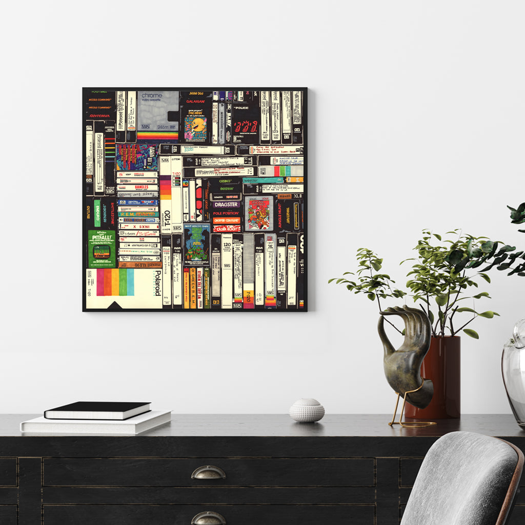 Wall Art 80cmx80cm Book Black Frame Canvas-1