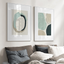 Wall Art 70cmx100cm Abstract Green Circle 2 Sets White Frame Canvas-2