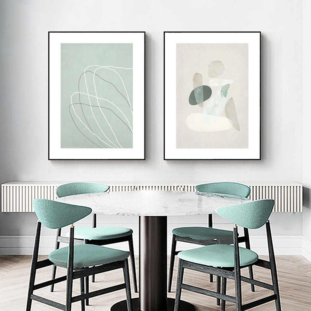 Wall Art 90cmx135cm Abstract body and lines 2 Sets Black Frame Canvas-1