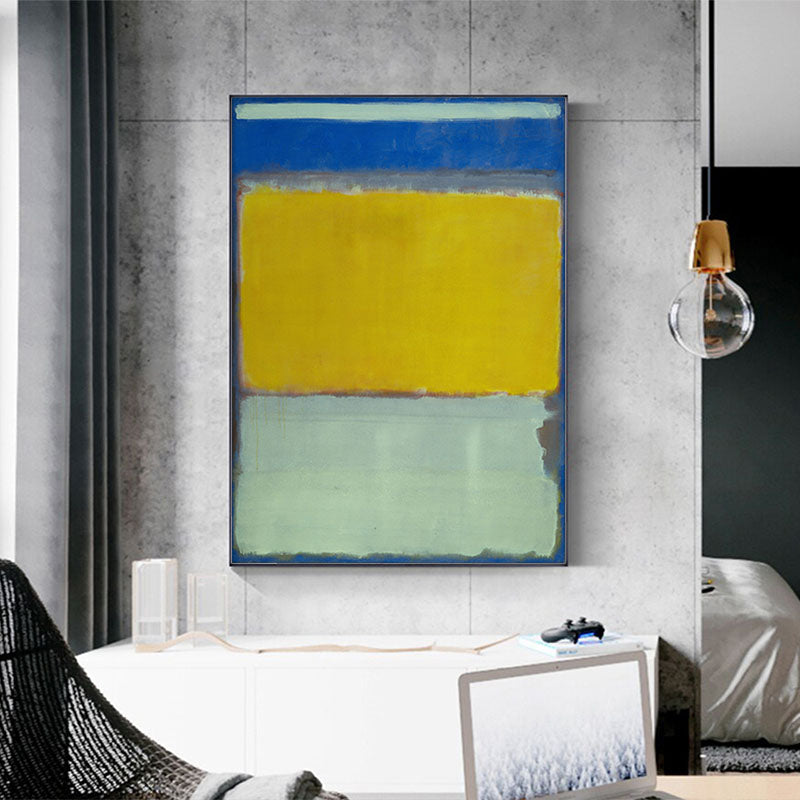 Wall Art 80cmx120cm Blue Yellow Green By Mark Rothko Black Frame Canvas-3