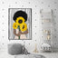 Wall Art 70cmx100cm African Woman Sunflower Black Frame Canvas-2