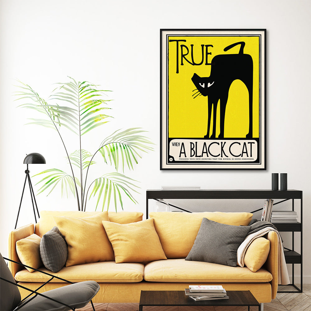 Wall Art 80cmx120cm Black Cat Black Frame Canvas-1