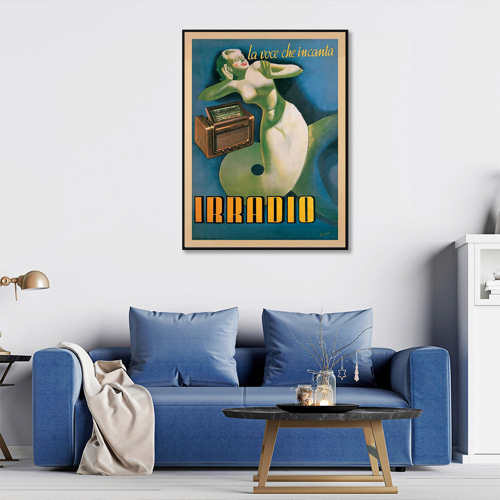 Wall Art 80cmx120cm Irradio Cinzano Black Frame Canvas-1