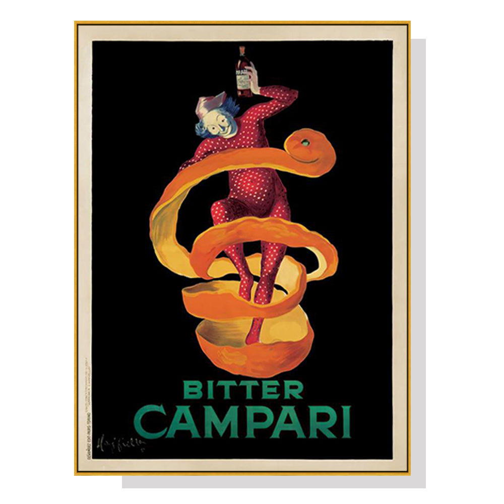 Wall Art 80cmx120cm Bitter Campari Gold Frame Canvas-0