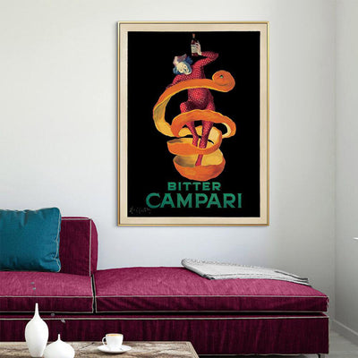 Wall Art 80cmx120cm Bitter Campari Gold Frame Canvas-1