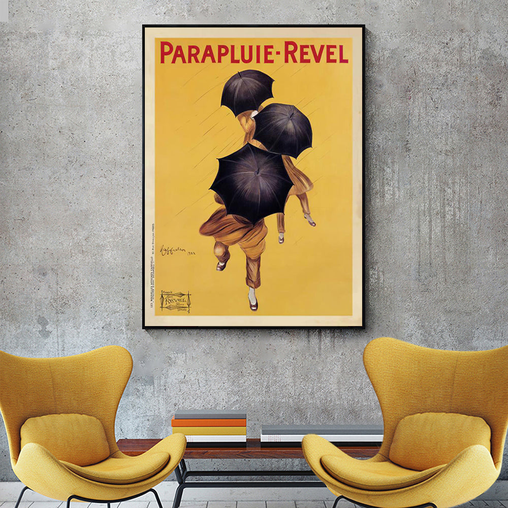 Wall Art 50cmx70cm Parapluie Revel Black Frame Canvas-1