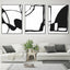 Wall Art 60cmx90cm Black and White 3 Sets Black Frame Canvas-1