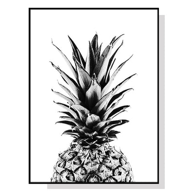 Wall Art 50cmx70cm Pineapple Black Frame Canvas-0