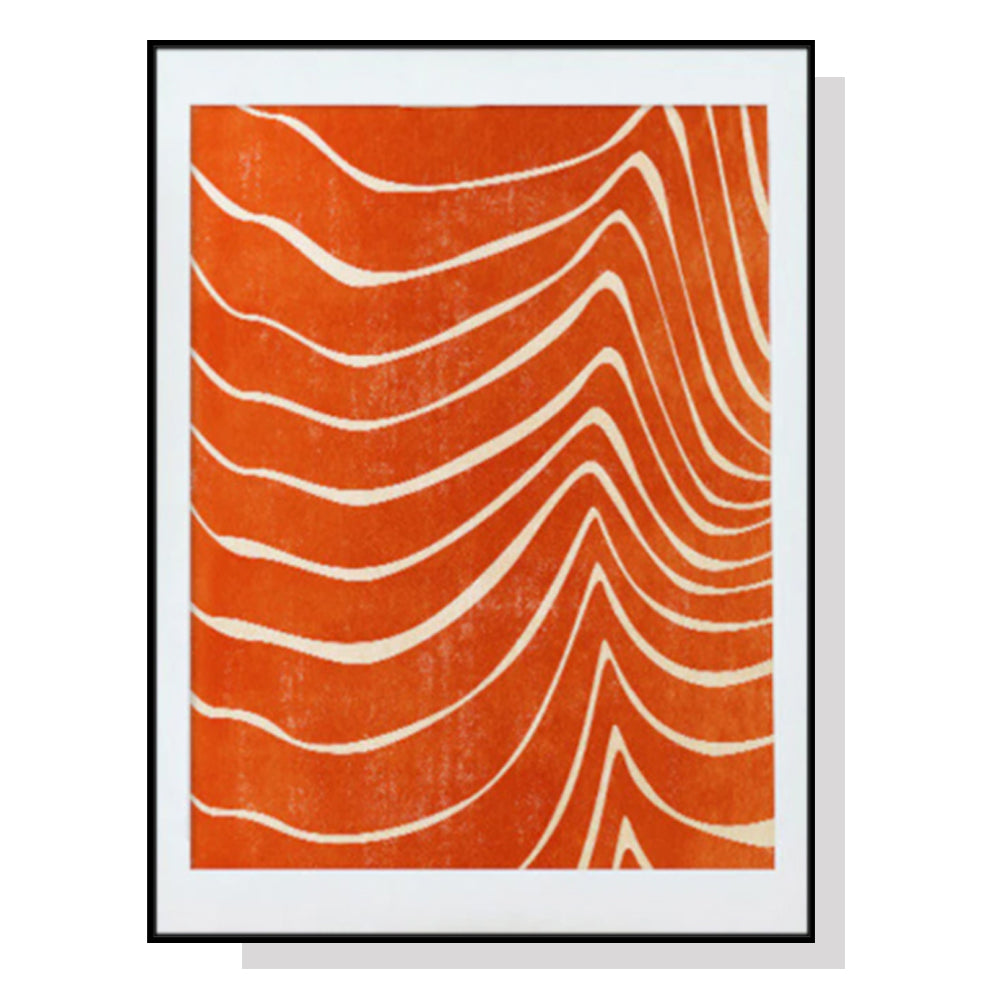 Wall Art 70cmx100cm Abstract Orange Black Frame Canvas-0