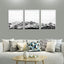 Wall Art 60cmx90cm Black White Mountain 3 Sets White Frame Canvas-3