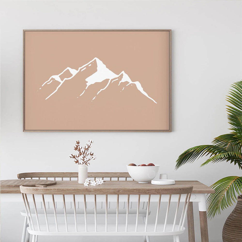 Wall Art 80cmx120cm Boho Mountain Wood Frame Canvas-1