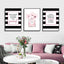 Wall Art 50cmx70cm Fashion Prints 3 Sets Black Frame Canvas-1