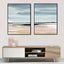 Wall Art 100cmx150cm Pink Beach Landscape 2 Sets Black Frame Canvas-2