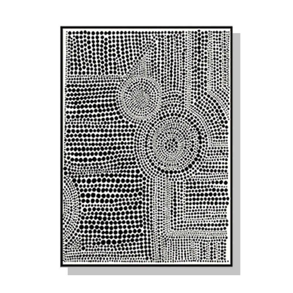 Wall Art 90cmx135cm Clustered Dots A Black Frame Canvas-0