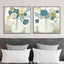 Wall Art 50cmx50cm Blue Bouquet 2 Sets Black Frame Canvas-2