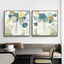 Wall Art 50cmx50cm Blue Bouquet 2 Sets Black Frame Canvas-3