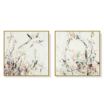 Wall Art 50cmx50cm Afternoon Walk 2 Sets Gold Frame Canvas-0