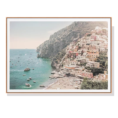 Wall Art 80cmx120cm Italy Amalfi Coast Wood Frame Canvas-0