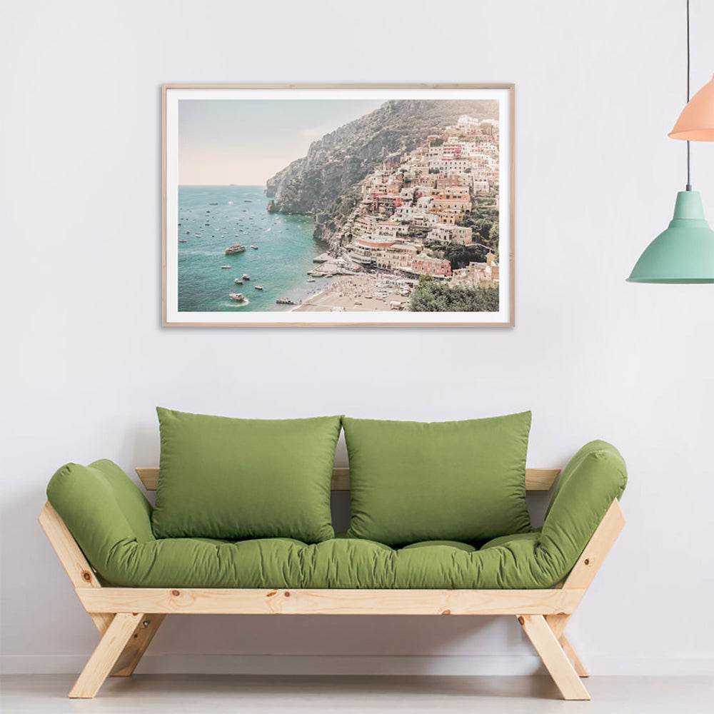 Wall Art 80cmx120cm Italy Amalfi Coast Wood Frame Canvas-2