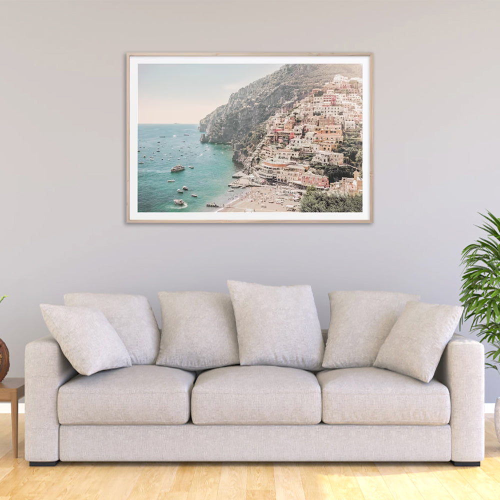 Wall Art 80cmx120cm Italy Amalfi Coast Wood Frame Canvas-3