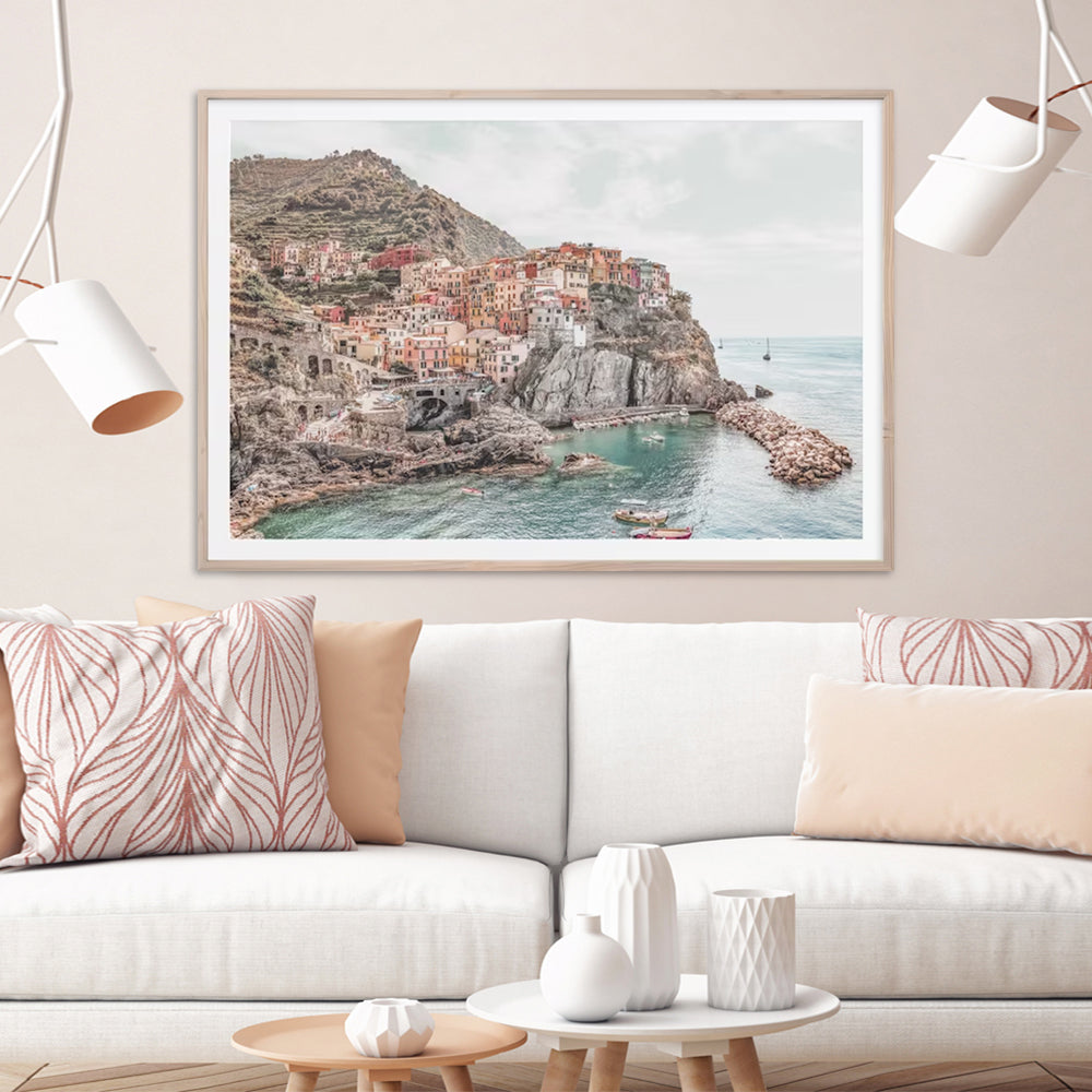 Wall Art 80cmx120cm Italy Cinque Terre Wood Frame Canvas-2