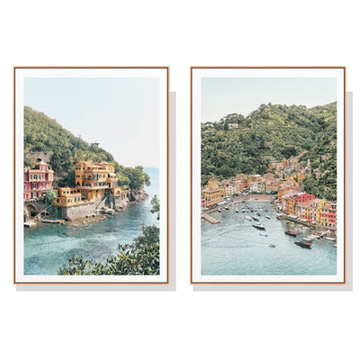 Wall Art 80cmx120cm Italy Coast 2 Sets Wood Frame Canvas-0