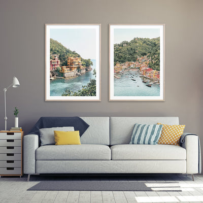 Wall Art 80cmx120cm Italy Coast 2 Sets Wood Frame Canvas-1