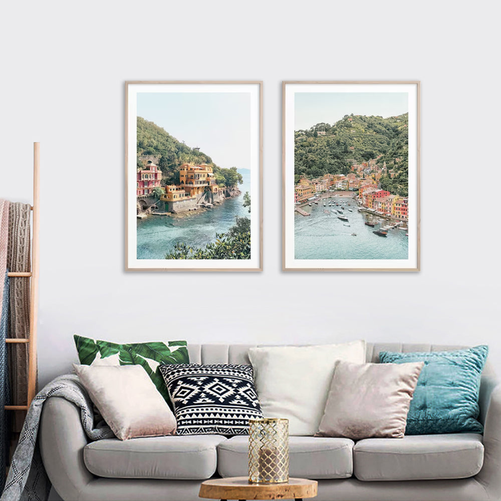 Wall Art 80cmx120cm Italy Coast 2 Sets Wood Frame Canvas-2