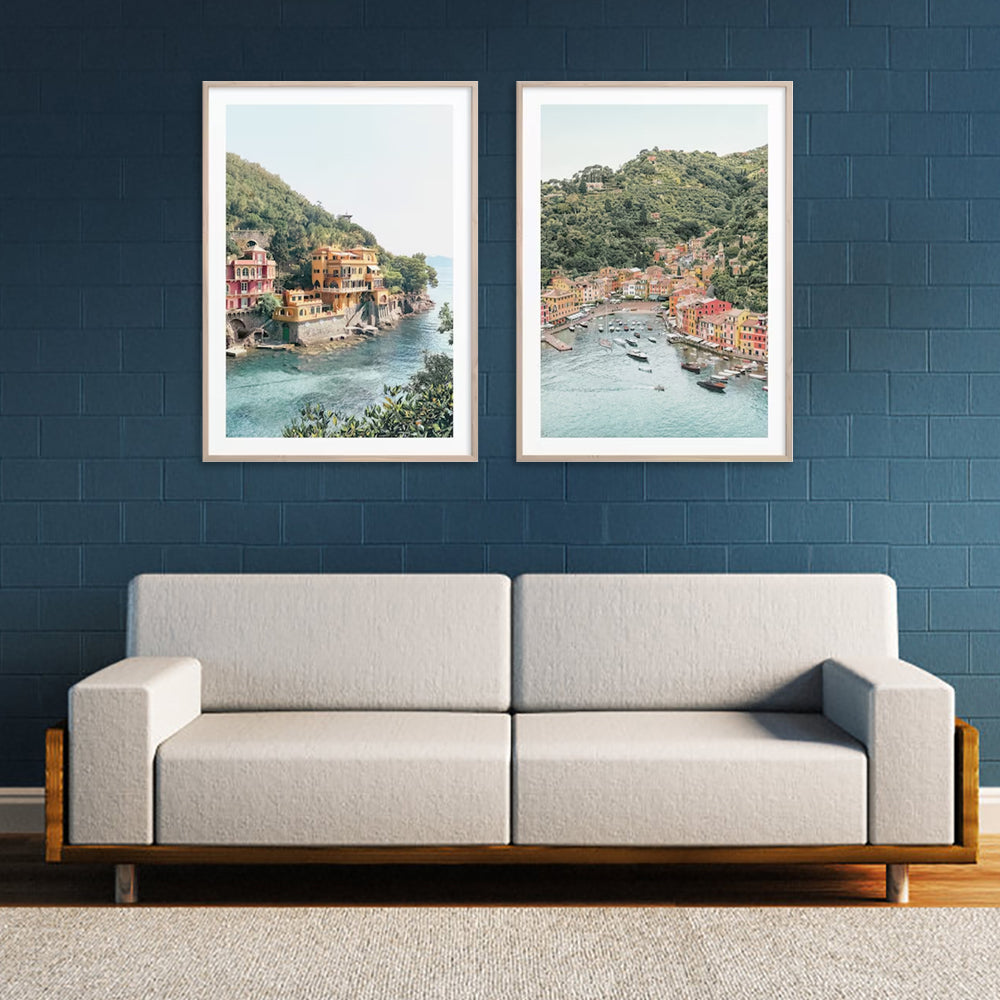 Wall Art 80cmx120cm Italy Coast 2 Sets Wood Frame Canvas-3