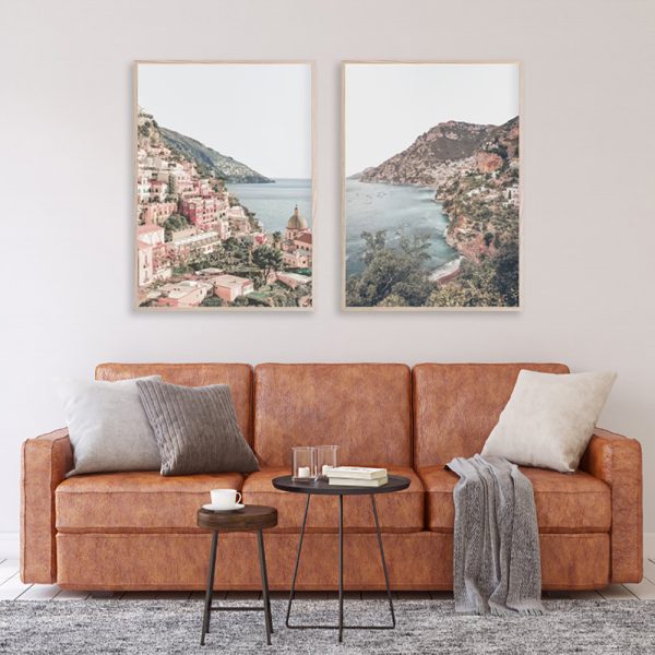 Wall Art 80cmx120cm Italy Positano 2 Sets Wood Frame Canvas-3