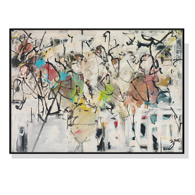 Wall Art 50cmx70cm Abstract White Dream Black Frame Canvas-0