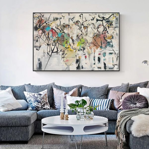 Wall Art 40cmx60cm Abstract White Dream Black Frame Canvas-2