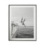 Wall Art 40cmx60cm Black and White Ocean Jump, Black Frame Canvas-0