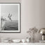 Wall Art 40cmx60cm Black and White Ocean Jump, Black Frame Canvas-2