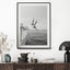 Wall Art 60cmx90cm Black and White Ocean Jump, Black Frame Canvas-1