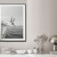 Wall Art 80cmx120cm Black and White Ocean Jump, Black Frame Canvas-2