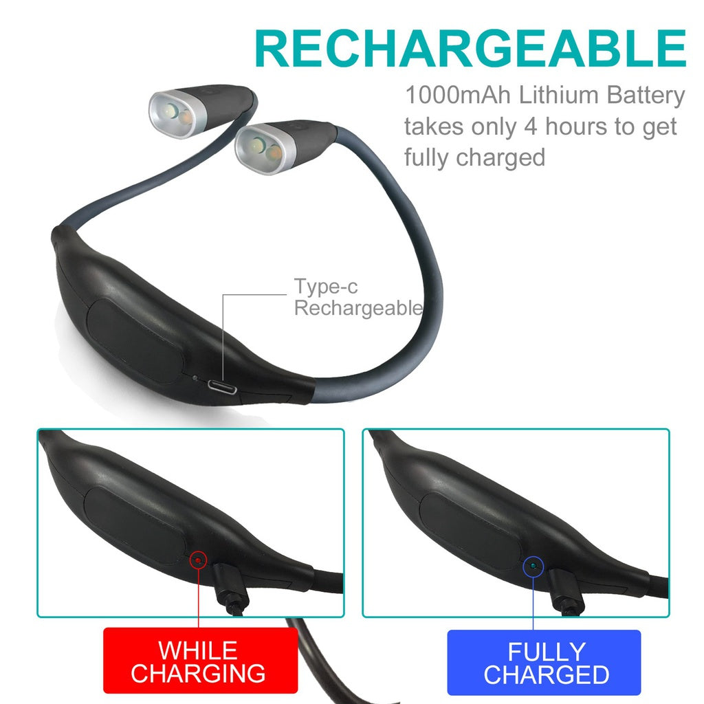 GOMINIMO Adjustable LED Neck Reading Light in Black-5