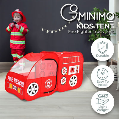 GOMINIMO Kids Fire fighting truck Tent (Red)-1