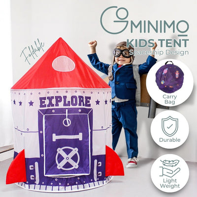 GOMINIMO Kids spaceship Tent (Purple and Red)-1