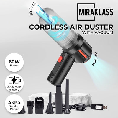 Miraklass Cordless Air Duster with Vacuum (Black)-1