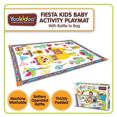 Yookidoo Fiesta Kids Baby Activity Playmat To Bag With Musical Rattle Padded-1