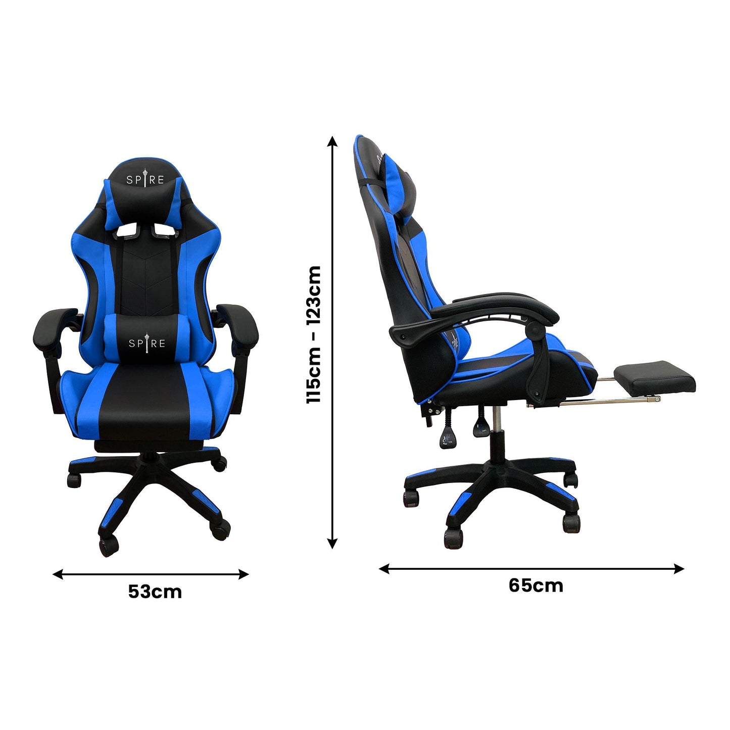 Intex Spire Zinc Blue And Black Adjustable Gaming/office Chair-2