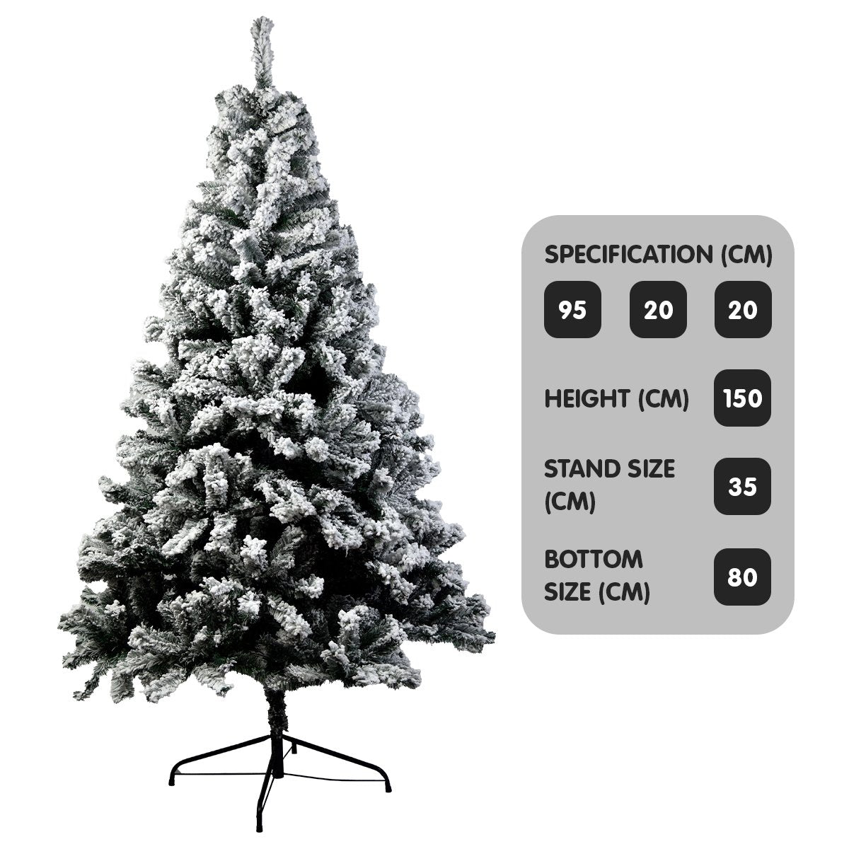 Christabelle Snow-Tipped Artificial Christmas Tree 1.5m - 550 Tips-2