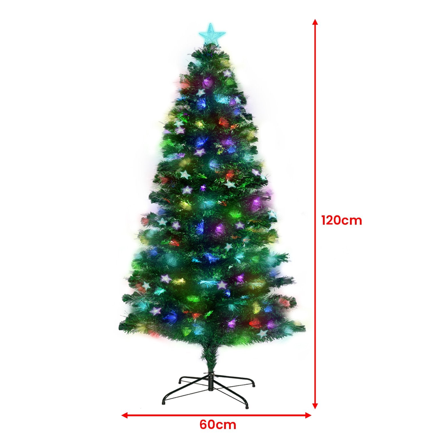 Christabelle 1.2m Enchanted Pre Lit Fibre Optic Christmas Tree Stars Xmas Decor-3