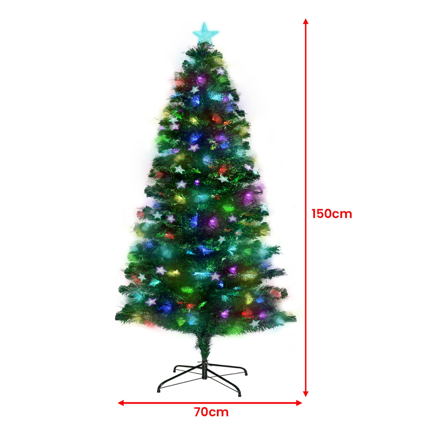 Christabelle 1.5m Enchanted Pre Lit Fibre Optic Christmas Tree Stars Xmas Decor-3